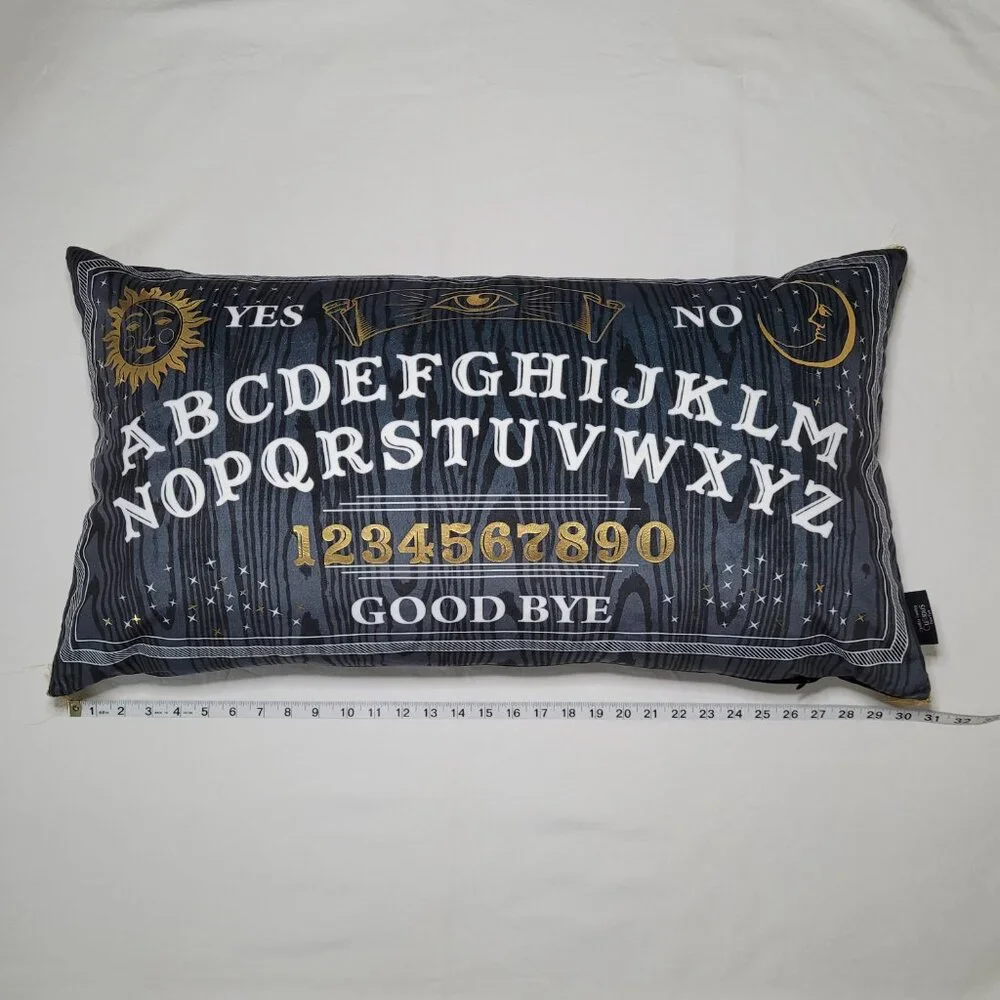 Cynthia Rowley Halloween Throw Pillow Ouija Board Black Gold Gothic Whimsigoth